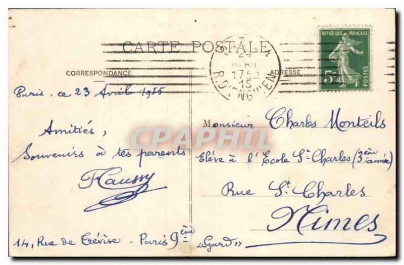 Postcard Old Paris hotel City Rebuilt after 1871 by the architects and Ballu ...