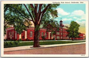 Chillicothe Ohio OH, Chillicothe High School Building, Street Side, Postcard