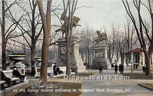 Entrance to Prospect Park Brooklyn, NY, USA Amusement Park Unused 