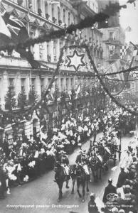 Stockholm Sweden Drottninggatan Parade Real Photo Antique Postcard J44151