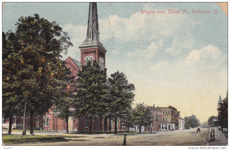 DEFIANCE, Ohio, PU-1910s; Wayne And Third Street