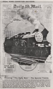 The Daily Mail Newspaper Ideal Home Exhibition Train Postcard