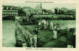 iraq, MOSUL MOSSOUL, Pontoon Bridge, Mosque, Islam (1920s) Mission Postcard (1)