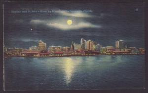 Skyline St John's River Jacksonville FL Postcard 4539