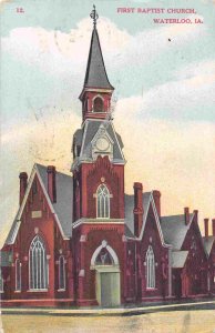 First Baptist Church Waterloo Iowa 1910 postcard
