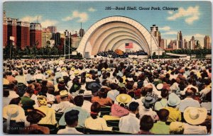 VINTAGE POSTCARD THE BAND SHELL AT GRANT PARK CHICAGO ILLINOIS 1940s