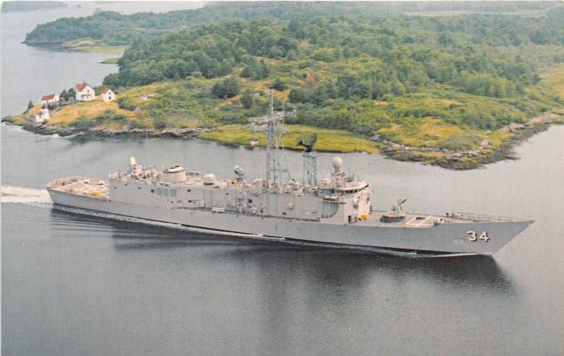 USS Aubrey Fitch FFG-34 Guided Missile Frigate Navy Ship c1982 Postcard