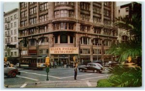 SAN FRANCISCO, CA ~ GOLDEN PHEASANT RESTAURANT Cable Car c1940s Cars Postcard