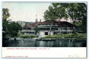 c1910's Commercial Men's Boat Club Riverside Sioux City Iowa IA Antique Postcard