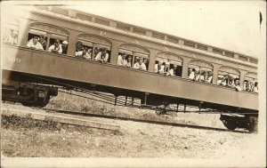 US Sailors Aboard PANAMA RR Train Car c1910 Real Photo Postcard