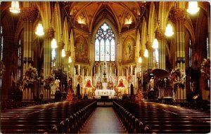 St Marys Cathedral Kingston Christmas Dexter Press Interior Church Postcard Vtg 