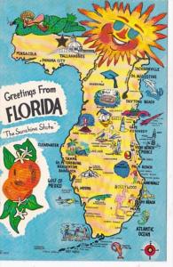 Greetings From Florida With Map