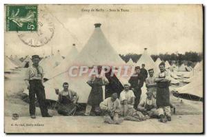 Old Postcard Militaria Mailly the Camp under the tent
