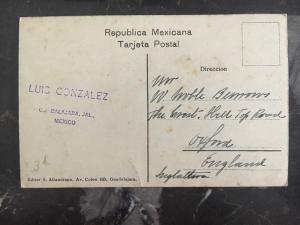 1927 Guadalajara Mexico Picture Postcard #14 Reforma Colony To Oxford England 