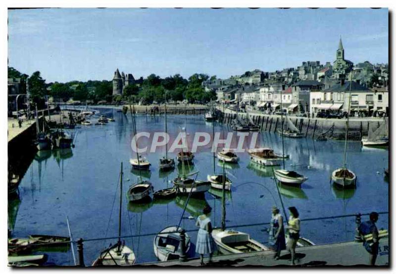 Modern Postcard Pornic Port Le Chateau and 39Eglise & #