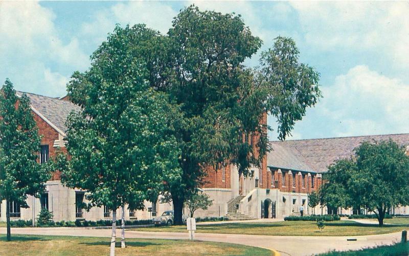 TERRE HAUTE IN INDIANA STATE COLLEGE TIREY MEMORIAL UNION BLDG POSTCARD c1960s