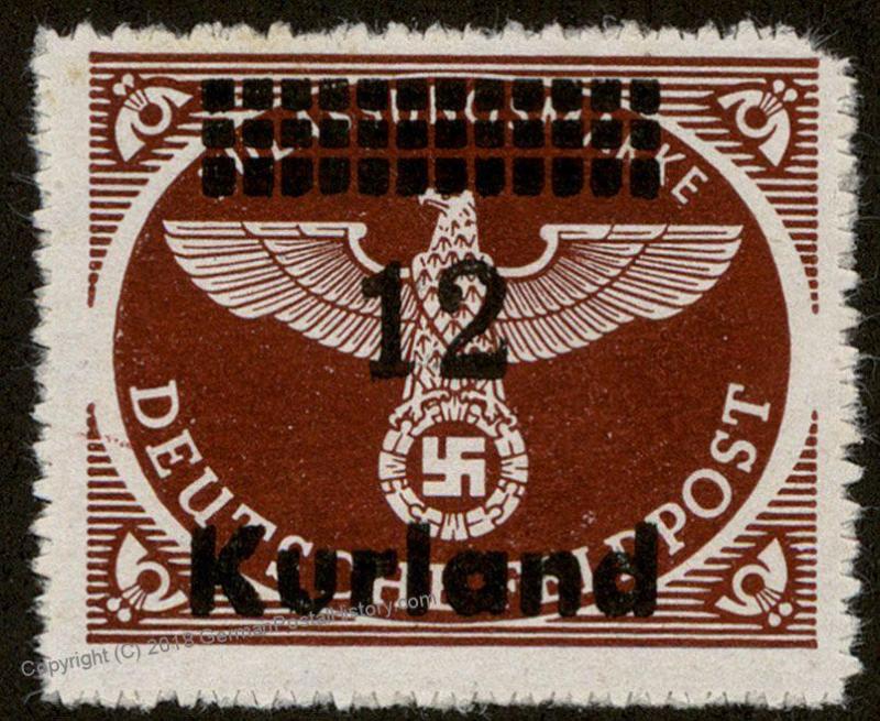 Germany Kurland Overprinted Deutsche Feldpost Stamp Mi 4B 59605