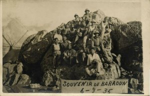 lebanon, KARAOUN QARAOUN القرعون, Group of Soldiers (1935) RPPC Postcard