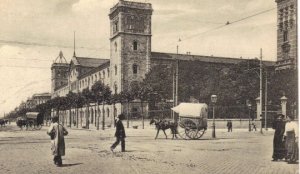 Street Scene in Barcelona Vintage Postcard Early 1900