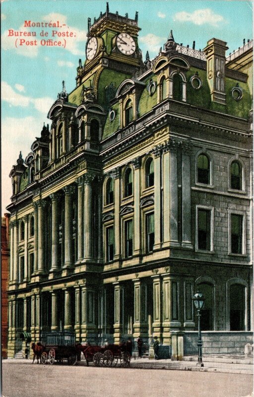 Historic Post Office Building Streetview Montreal Canada DB WOB Postcard 