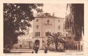 Corfu Greece Street Scene Historic Bldgs Antique Postcard K72343