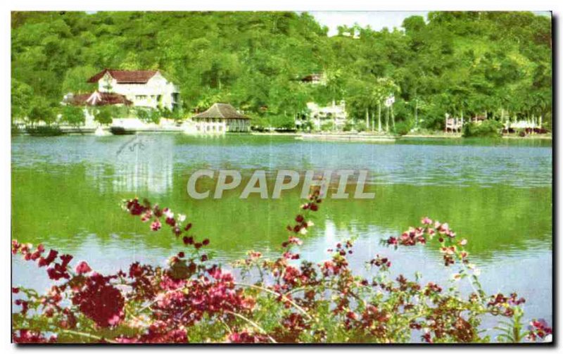 Postcard Modern Sri Lanka Ceylon Temple of the Tooth Candy Across the lake