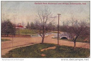 Garfield Park Boulevard And Bridge Indianapolis Indiana 1909