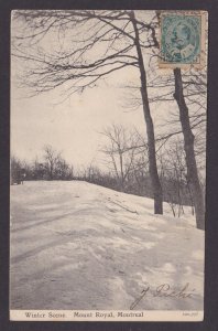 Postcard, CANADA, Montreal, Winter Scene. Mount Royal