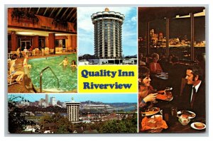 Vintage 1960's Advertising Postcard Quality Inn Riverview Covington Kentucky