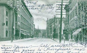 1906 WATERBURY CONNECTICUT*CT*BANK STREET*ANTIQUE SOUVENIR POSTCARD COMPANY