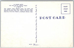 Eugene Oregon 1950s Postcard El Prado Motel