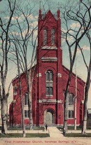 Postcard First Presbyterian Church Saratoga Springs NY
