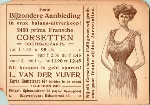 Vtg Advertising Trade Card South Holland L Van Der Vijver Corsets