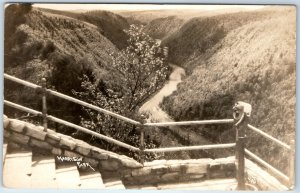 c1930s Tioga Co, PA Leonard Harrison State Park RPPC Otter Trail Real Photo A97