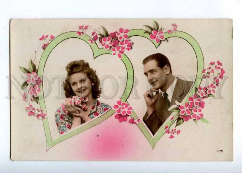 202645 VALENTINE Day HEARTS Lovers Vintage PHOTO Collage PC