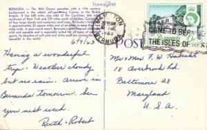 Bermuda Islands, MAP Postcard (1963) Stamp