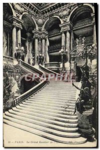Old Postcard Paris Le Grand Staircase The Opera