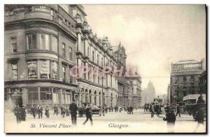 VINTAGE POSTCARD St Vincent Places Glasgow