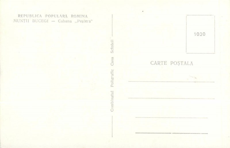 Romania Muntii bucegi cabana pestera  Postcard