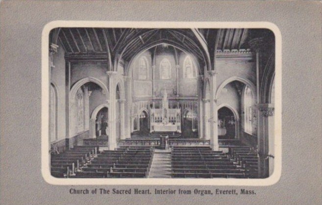 Massachusetts Everett Church Of The Sacred Heart Interior From Organ