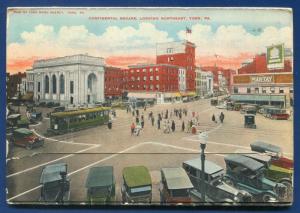 York Pennsylvania pa Continental Square 1930s postcard folder #2