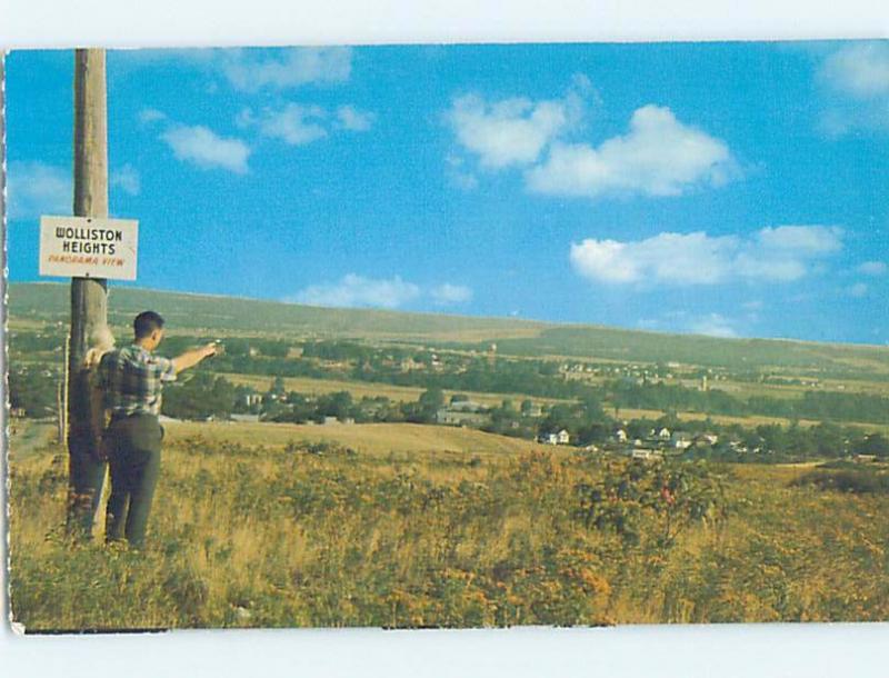 Pre-1980 WOLLISTON HEIGHTS SIGN ON TELEPHONE POLE OUTSIDE TOWN Truro NS F8624-12