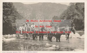 CA, Azusa, California, RPPC, Camp Rincon Stagecoach, J.H. Lamson Photo