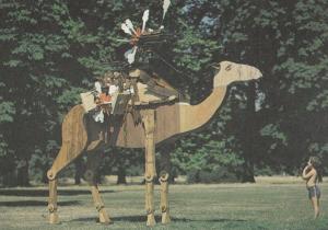 Giant Toy Wooden Red Indian Camel UNIQUE Manipulative Award Photo Art Postcard