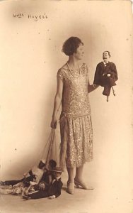 Melle Haydee with Puppets white and black Postcard