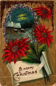 Christmas Poinsettias Scene BIN