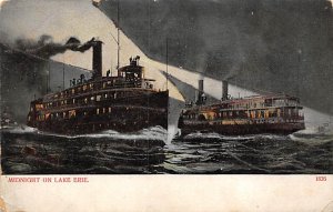 Unidentified River Steamship At Night Ferry Boat Ship 