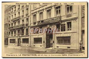 Old Postcard The Protector Insurance 45 47 rue de Chateaudun Paris