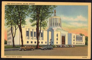 Oregon SALEM State Capitol with Antique Cars - LINEN