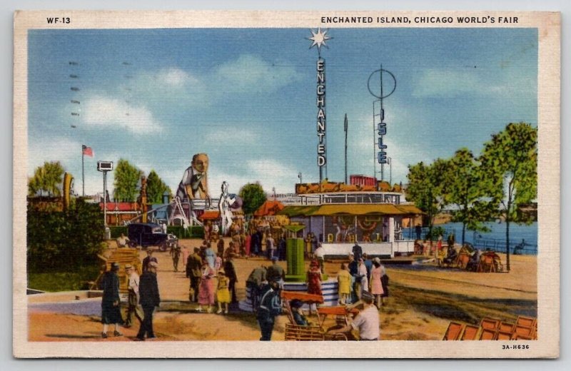 Chicago World's Fair Enchanted Island 1933 to Somerset PA Postcard C22